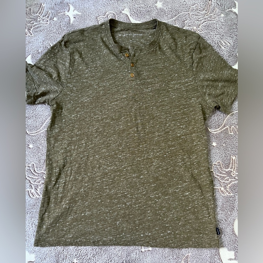 Lucky Brand Heathered Green Henley